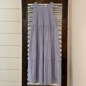 J. Crew blue and white striped shift dress size 8
